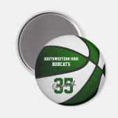 groen wit team kleuren jongens basketbal magneet (Voorkant / Achterkant)
