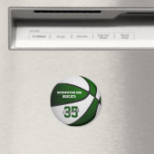 groen wit team kleuren jongens basketbal magneet (Insitu (Vaatwasser))