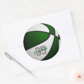 groen wit team kleuren jongens basketbal ronde sticker (Envelop)