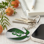 groen wit team kleuren jongens basketbal sleutelhanger (Voorkant Rechts)