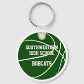 groen wit team kleuren jongens basketbal sleutelhanger (Achterkant)
