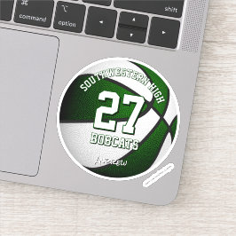 groen wit team kleuren jongens basketbal sticker