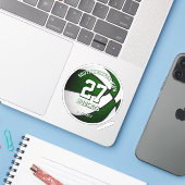 groen wit team kleuren jongens basketbal sticker (Laptop met iPhone)