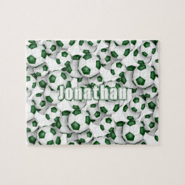 groen wit team kleuren jongens voetbal legpuzzel