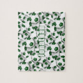 groen wit team kleuren jongens voetbal legpuzzel (Verticaal)