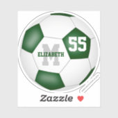 groen wit team kleuren jongens voetbal sticker (Vel)