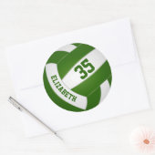 groen wit team kleuren jongens volleybal ronde sticker (Envelop)