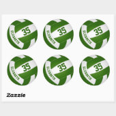 groen wit team kleuren jongens volleybal ronde sticker (Vel)