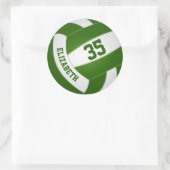 groen wit team kleuren jongens volleybal ronde sticker (Tas)