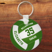 groen wit team kleuren jongens volleybal sleutelhanger (Voorkant)