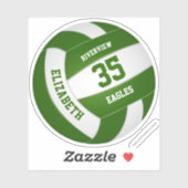 groen wit team kleuren meisjes volleybal sticker (Vel)