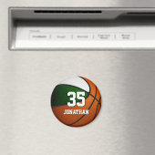 groen wit team kleuren realistische basketbal magneet (Insitu (Vaatwasser))