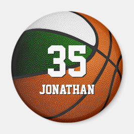 groen wit team kleuren realistische basketbal magneet