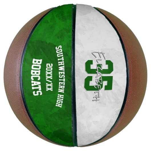 Groen wit team kleuren sport seizoen geschenken basketbal (Verticaal)