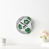groen wit team kleuren variabiliteit streept voetb ronde klok (Huis)