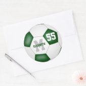 groen wit team kleuren voetbal gepersonaliseerd ronde sticker (Envelop)