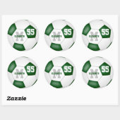 groen wit team kleuren voetbal gepersonaliseerd ronde sticker (Vel)