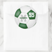 groen wit team kleuren voetbal gepersonaliseerd ronde sticker (Tas)