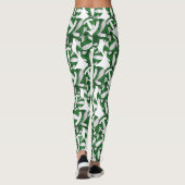 Groen wit team kleuren volleybalbalkenpatroon leggings (Achterkant)
