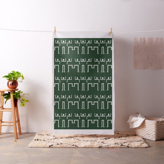 Groen wit tribaal Dance African Pattern Textile Stof (Voorbeeld)