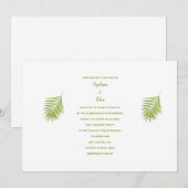 Groen Wit Tropisch Palmblad Elegante Bruiloft Kaart (Voorkant / Achterkant)