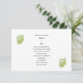 Groen Wit Tropisch Palmblad Trendy Cool Wedding Kaart (Staand voorkant)
