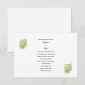 Groen Wit Tropisch Palmblad Trendy Cool Wedding Kaart (Voorkant / Achterkant)