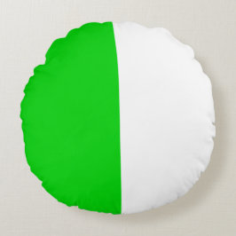 Groen Wit Twee Kleur Tone Half Split Rond Kussen