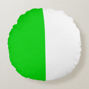 Groen Wit Twee Kleur Tone Half Split Rond Kussen