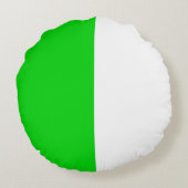 Groen Wit Twee Kleur Tone Half Split Rond Kussen (Achterkant)