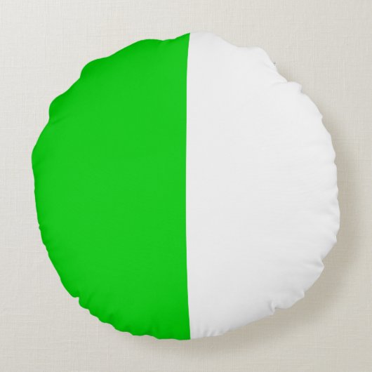 Groen Wit Twee Kleur Tone Half Split Rond Kussen (Achterkant)