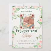 groen, wit verlovingsuitnodigingskaart Grootte: 5 Kaart (Voorkant)