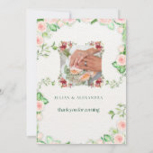 groen, wit verlovingsuitnodigingskaart Grootte: 5  Kaart (Achterkant)