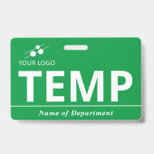 Groen Wit Voeg Je Logo Temp Badge (Voorzijde)