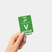 Groen Wit Voeg uw Logo barcode bezoeker toe Badge (Handheld)
