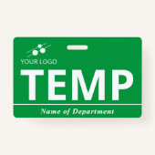 Groen wit Voeg uw Logo temp toe Badge (Voorkant)