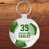 groen wit voetbal met teamkleuren sporten sleutelhanger (Voorkant)