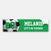 Groen wit voetbalteam bumpersticker (Voorkant)