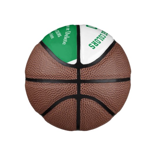 Groen, wit, volledig formaat of aangepaste mini-ba basketbal (Rechts)