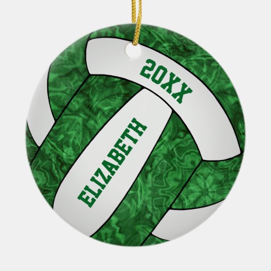 groen wit volleybal feestelijk keramisch ornament (Voorkant)