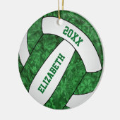 groen wit volleybal feestelijk keramisch ornament (Links)