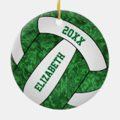 groen wit volleybal feestelijk keramisch ornament (Achterkant)