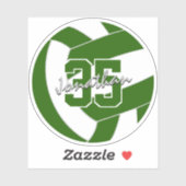 Groen Wit Volleybal Team Kleuren Sticker (Vel)