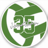 Groen Wit Volleybal Team Kleuren Sticker (Voorkant)