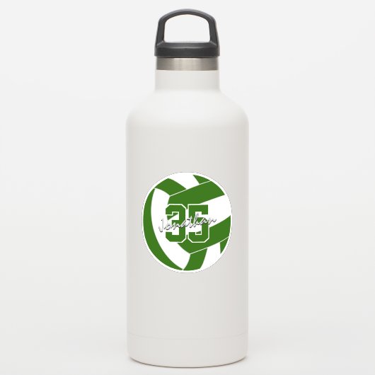 Groen Wit Volleybal Team Kleuren Sticker (Waterfles)