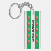 Groen/wit voor Basketball Coach, speler Sleutelhanger (Voorkant Links)