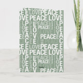 Groen Wit Vrede Liefde Kerstmis Kaart (Achterkant)