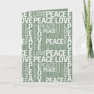 Groen Wit Vrede Liefde Kerstmis Kaart
