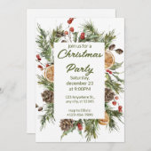 Groen-wit Waterverf kerstfeest Feestdagenkaart (Voorkant / Achterkant)