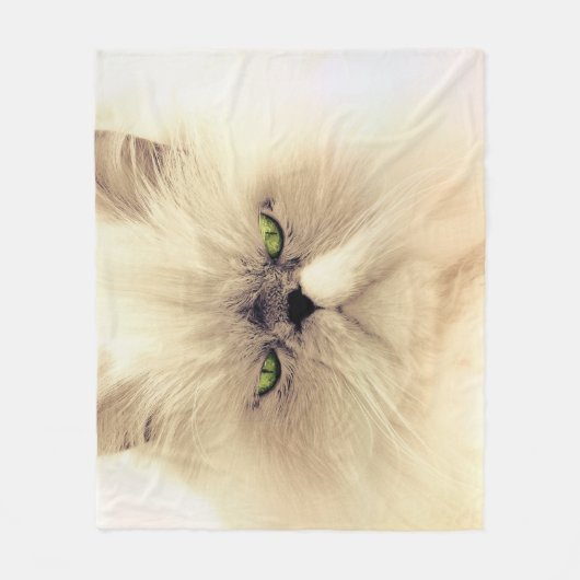 Groen wit, wit, perzisch fleece deken (Voorkant)